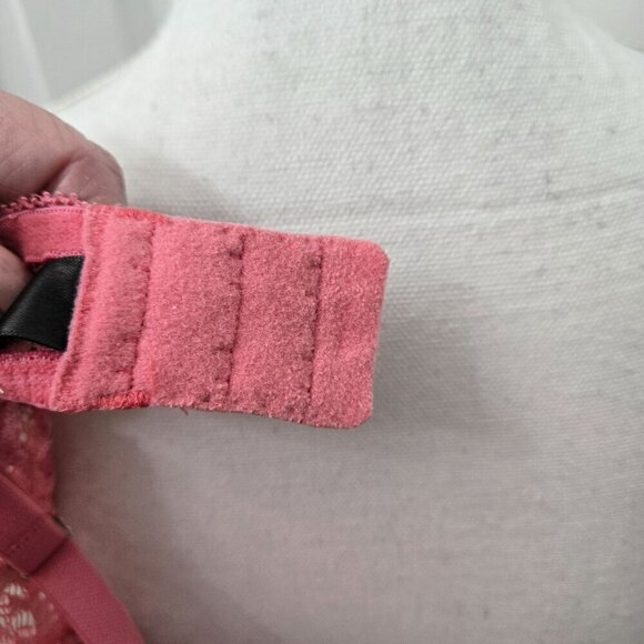 Natori Pink Lace Floral Underwire Bra 36D Romantic Pinup Coquette Valentine's - Picture 14 of 14